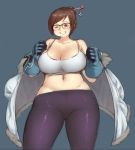  1girl breasts brown_eyes brown_hair glasses huge_breasts mei_(overwatch) overwatch plump 