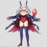  1girl alternate_costume animal_ears artist_name black_gloves boots breasts bunny_ears chocojax choker cleavage closed_mouth easter_egg egg elbow_gloves fake_animal_ears female_my_unit_(fire_emblem:_kakusei) fire_emblem fire_emblem:_kakusei fire_emblem_heroes full_body gimurei gloves grey_background hand_on_hip high_heels highres large_breasts leotard long_hair my_unit_(fire_emblem:_kakusei) nintendo patreon_username red_eyes silver_hair simple_background smile solo standing thigh_boots thighhighs twintails watermark web_address 