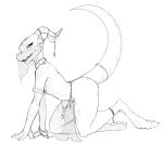  all_fours ambiguous_gender anklet anthro armband bedroom_eyes belly_dancer bracelet claws clothed clothing collar digitigrade half-closed_eyes horn horn_jewelry jewelry kobold loincloth scales scalie seductive skimpy slit_pupils tail_jewelry translucent transparent_clothing veil w4g4 
