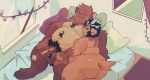  anthro balls bed big_penis christmas_lights croix cuddling fur jackalope lagomorph mammal nintendo penis pok&eacute;mon pok&eacute;mon_(species) raichu sleeping slightly_chubby tehweenus video_games 