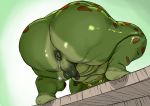  alternate_version_at_source amphibian anthro anus backsack balls big_butt butt frog hi_res huge_butt male nipples nude penis perineum rear_view simple_background slightly_chubby solo spread_butt spread_legs spreading thick_thighs xen yellow_eyes 