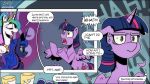  16:9 2019 angry comic crown dialogue empressbridle english_text equid feathered_wings feathers female feral friendship_is_magic group hair horn jewelry mammal multicolored_hair my_little_pony necklace princess_celestia_(mlp) princess_luna_(mlp) text trolling twilight_sparkle_(mlp) winged_unicorn wings 