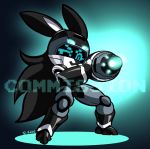  aiming ambiguous_gender armor bonbon chibi lagomorph machine mammal rabbit robot rongs1234 