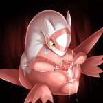  2019 absurd_res blush claws dragon ejaculation female front_view hi_res latias legendary_pok&eacute;mon minamina1130 nintendo pok&eacute;mon pok&eacute;mon_(species) presenting presenting_pussy pussy pussy_juice solo spread_pussy spreading video_games yellow_eyes 