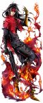  1boy black_hair cape clawed_gauntlets dirge_of_cerberus_final_fantasy_vii final_fantasy final_fantasy_vii gloves gun headband highres hiromyan long_hair male_focus red_eyes solo turks vincent_valentine weapon 