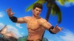  1boy 3d abs brown_eyes brown_hair day dead_or_alive highres island jann_lee male_focus muscle navel nipples official_art outdoors pants pecs shirtless short_hair sky solo standing tecmo 