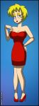  2018 blonde_hair blue_eyes breasts clothed clothing eyelashes female footwear hair lipstick madonna madonna_garnet makeup red_dress shoes simple_background solo sonic_(series) tagme verona7881 video_games 