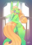  absurd_res anthro anus bonk breasts butt cutie_mark equid equine fan_character female hi_res looking_at_viewer mammal my_little_pony one_eye_closed pterippus puffy_anus pussy small_breasts smile solo spread_butt spreading standing tongue tongue_out wink 