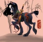  aerosaur83 bamboo cutie_mark disney dragon_tattoo equid equine fa_mulan fantasy hi_res hooves horse mammal melee_weapon model_sheet mulan_(copyright) my_little_pony pony sword weapon 