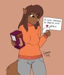  &lt;3 2019 anthro breasts brown_eyes brown_fur brown_hair clothed clothing dildo english_text female fur graphite_(artist) hair mammal pink_nose rayne_(sailoranna) rodent sciurid sex_toy solo text tree_squirrel 