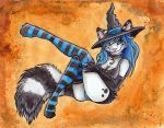  anthro clothing felid feline female gloves halloween holidays legwear magic_user mammal panties shiverz smile solo stockings underwear witch 