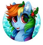  2018 digital_media_(artwork) equid equine feral friendship_is_magic hi_res holly_(plant) inner_ear_fluff mammal my_little_pony open_mouth plant rainbow_dash_(mlp) solo vird-gi 