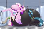 2019 anthro armwear big_breasts blues64 breasts changeling clothing cutie_mark duo elbow_gloves equid eyelashes female friendship_is_magic gloves hair hi_res hole_(anatomy) horn huge_breasts hyper hyper_breasts long_hair mammal moonlitbrush_(artist) multicolored_hair my_little_pony princess_cadance_(mlp) queen_chrysalis_(mlp) rope winged_unicorn wings 