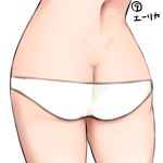  1girl ass butt_crack dimples_of_venus erica_hartmann highres isosceles_triangle_(xyzxyzxyz) monochrome_background panties simple_background solo strike_witches underwear white_background white_panties world_witches_series 