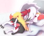  bed braixen cum cum_inside eryz fur hi_res knot looking_at_viewer lycanroc mammal midnight_lycanroc movement nintendo penetration pok&eacute;mon pok&eacute;mon_(species) pussy vaginal vaginal_penetration video_games 