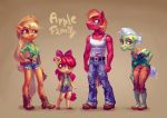  absurd_res anthro anthrofied apple_bloom_(mlp) applejack_(mlp) big_macintosh_(mlp) clothing equid equine family female friendship_is_magic granny_smith_(mlp) group hi_res holivi horse male mammal my_little_pony pony 