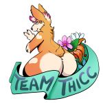  &lt;3 2018 alpha_channel badge banner big_butt blue_eyes butt canid canine canis cinnamon_(yoko_darkpaw) digital_media_(artwork) domestic_dog eyeshadow female flower fur herding_dog hi_res looking_back makeup mammal markings multicolored_fur piercing plant rear_view short_tail sitting smile tan_fur text thick_thighs two_tone_fur v_sign welsh_corgi white_fur yoko_darkpaw 