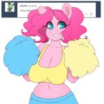  2019 2d_animation animated bouncing_breasts breasts cheerleader english_text equid equine female friendship_is_magic hair hi_res looking_at_viewer mammal my_little_pony navel pinkie_pie_(mlp) pom_poms simple_background text tolsticot white_background 