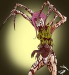  2012 alternate_species blades blood breasts clothing dead_space fluttershy_(mlp) frankaraya_(artist) friendship_is_magic gore guts hi_res human humanized intestines mammal monster my_little_pony necromorph nightmare_fuel not_furry tongue torn_clothing underwear video_games white_eyes 