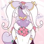  ! &lt;3 &lt;3_eyes 2019 antennae anthro areola big_breasts big_tail biped blush blush_sticker bouquet breasts bride cleavage clothed clothing cobat dialogue dragon dress english_text eyelashes female flower front_view fully_clothed goober_(cobat) goodra gooey green_eyes happy hi_res holding_object huge_breasts legwear light_skin long_tail looking_at_viewer multicolored_skin nintendo non-mammal_breasts noseless open_mouth open_smile pale_skin plant pok&eacute;mon pok&eacute;mon_(species) purple_skin scalie signature simple_background slime smile solo tendrils text thick_thighs thigh_highs two_tone_skin video_games voluptuous wedding_dress white_clothing white_pupils wide_hips 
