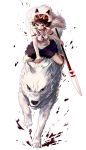  commentary_request facepaint highres mononoke_hime pepocopranodon san studio_ghibli tooth_necklace wolf 