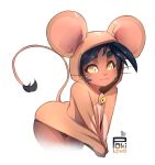  1boy anthro ass dark_skin femboy highres hood hoodie male mouse pokilewd tail thighs trap wiskers 
