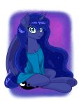  absurd_res blue_eyes blue_hair clothing cutie_mark equid female friendship_is_magic hair hi_res horn latecustomer mammal my_little_pony princess_luna_(mlp) sweater winged_unicorn wings 