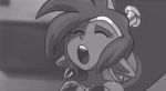  2019 animated bouncing_breasts breasts capcom cropped ear_piercing eyes_closed female genie greyscale hair humanoid long_hair monochrome nipples not_furry nude open_mouth piercing pointy_ears ponytail sex shantae shantae_(series) solo twistedgrimtv video_games wayforward 