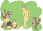  anal anal_penetration anthro balls bovid butt caprine cartoon_network goat jojofluffy male male/male mammal penetration penis procyonid raccoon regular_show rigby_(regular_show) thomas_(regular_show) uncut 