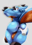  2019 agitype01 anthro anus avian backsack balls beak breath_of_the_wild bubble_butt butt disembodied_hand feathers humanoid_penis kass_(zelda) looking_back male muscular muscular_male nintendo penis rear_view rito smile solo spread_anus spreading tail_feathers the_legend_of_zelda tongue video_games 