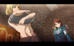  71 blonde_hair breasts brown_hair closed_mouth commentary_request kaze_no_tani_no_nausicaa kushana multiple_girls nausicaa short_hair studio_ghibli 