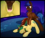  2018 animal_genitalia animated balls blue_eyes blue_hair breasts brown_fur brown_hair cutie_mark digital_media_(artwork) duo eqamrd equid equine fan_character female feral friendship_is_magic fur green_hair hair horse jewelry male male/female mammal my_little_pony necklace night northern_spring nude open_mouth outside penetration penis pony pussy pussy_juice sex simple_background smile vaginal vaginal_penetration wings yellow_fur 