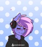  2019 animated anthro berry_frost blush clothed clothing digital_media_(artwork) dotted_background english_text equid equine eyes_closed fan_character freckles hair hi_res mammal my_little_pony pattern_background simple_background solo text whisperfoot 