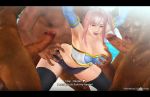  3d censored chobi-pho clothed_female_nude_male dead_or_alive dead_or_alive_5 english group_sex honoka_(doa) nude pink_hair 