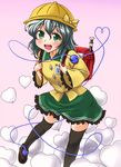  backpack bag eyes green_eyes hat komeiji_koishi randoseru sama_samasa school_hat short_hair silver_hair solo thighhighs touhou 