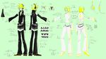  1girl belt brother_and_sister choker concept_art detached_pants detached_sleeves headphones kagamine_len kagamine_rin pants project_diva_(series) project_diva_2nd punkish_(module) shorts siblings thighhighs twins v-neck vocaloid 