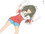  black_hair brown_eyes casual clannad frilled_pillow frills hood hoodie ibuki_fuuko long_hair lying pillow solo tachibana_banana 