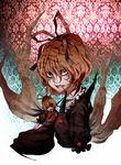  bad_id bad_pixiv_id blonde_hair blood bloody_tears crazy crazy_eyes doll grin highres horror_(theme) iro_marimo medicine_melancholy ribbon short_hair smile solo su-san teeth touhou 