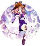  ayase_non blonde_hair blue_eyes eyes hat moriya_suwako purple_eyes short_hair solo thighhighs touhou 