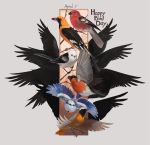  2015 ambiguous_gender avian beak bird digital_media_(artwork) feathered_wings feathers feral group orphen-sirius wings 