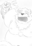  2019 anthro belly blush canid canine canis cusith domestic_dog duo eyes_closed leib_(tas) male mammal moobs nipples overweight overweight_male polar_bear shir0anko tired tokyo_afterschool_summoners ursid ursine video_games 