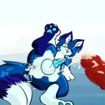  &lt;3 2019 animal_genitalia anthro anthro_and_anthro anus balls big_balls big_dom_small_sub blue_fur blue_pawpads blue_penis butt buttwhole canid canine canis comic_art_style cum cum_in_ass cum_inside cum_on_penis cum_string cumshot digital_media_(artwork) duo ear_tuft ejaculation erection errection faceless_male fox fur hands-free inside interspecies looking_at_viewer lying_on_floor male male/male male_penetrated mammal nude one_eye_closed orgasm pawpads penetration penis presenting presenting_anus presenting_genitalia red_penis shaded simple_background size_difference smile spread_legs spreading submissive_male tongue tongue_out tuft vein veines_on_penis white_fur wink wolf yellow_eyes 