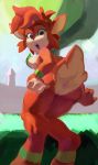  2019 4_fingers anthro anus bottomless breasts brown_fur brown_hair butt cervid clothed clothing digital_media_(artwork) elora faun female flo fur hair looking_at_viewer looking_back low-angle_view mammal open_mouth pussy rear_view short_hair side_boob solo spyro_reignited_trilogy spyro_the_dragon standing surprise video_games 
