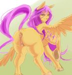  animal_genitalia butt captain_noisy equid equine female fluttershy_(mlp) friendship_is_magic hair horse mammal my_little_pony pink_hair pony pussy smile solo wings 