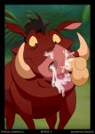  absurd_res cum cum_from_nose cum_in_mouth cum_in_nose cum_inside cum_on_face disembodied_penis disney hi_res magzol male male/male mammal nasal_penetration penis pumbaa standing suid suina the_lion_king warthog 