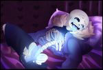  animated_skeleton blue_penis bone chaotic-time clothed clothing humanoid_penis male not_furry penis sans_(undertale) skeleton solo undead undertale video_games 