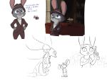  2019 ambiguous_gender anthro barefoot bow_tie buckteeth canid canine carrying chair clothed clothing crossed_arms dialogue disney duo english_text eulipotyphlan female fox group gun handgun hands_on_hips hat holding_object holding_weapon judy_hopps lagomorph leporid mammal mr._big multiple_scenes necktie nick_wilde purple_eyes rabbit ranged_weapon revolver shrew simple_background sitting solo standing suit teeth text tggeko weapon white_background zootopia 