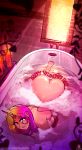  2019 absurd_res bathtub butt candle darkhazard digital_media_(artwork) english_text eyelashes feet female friendship_is_magic hair hi_res horn horned_humanoid humanoid inside looking_at_viewer my_little_pony nude partially_submerged princess_cadance_(mlp) solo text 