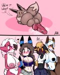  &lt;3 &lt;3_eyes 2019 animal_genitalia animal_humanoid animal_penis anthro anus balls belle_(nic-m-lyc) berurun big_balls big_breasts big_penis breasts cum cum_on_penis eevee eeveelution felid female feral group humanoid looking_back lycanroc male mammal midnight_lycanroc ness_(nic-m-lyc) nic-m-lyc nicole_(nic-m-lyc) nintendo nipple_tape nipples pasties penis pok&eacute;mon pok&eacute;mon_(species) sally_(nic-m-lyc) sawsbuck simple_background tape text umbreon video_games 