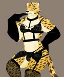  bulge clothed clothing crossdressing edogast felid gloves leopard lingerie male mammal muscular muscular_male ose_(tas) pantherine tokyo_afterschool_summoners video_games 